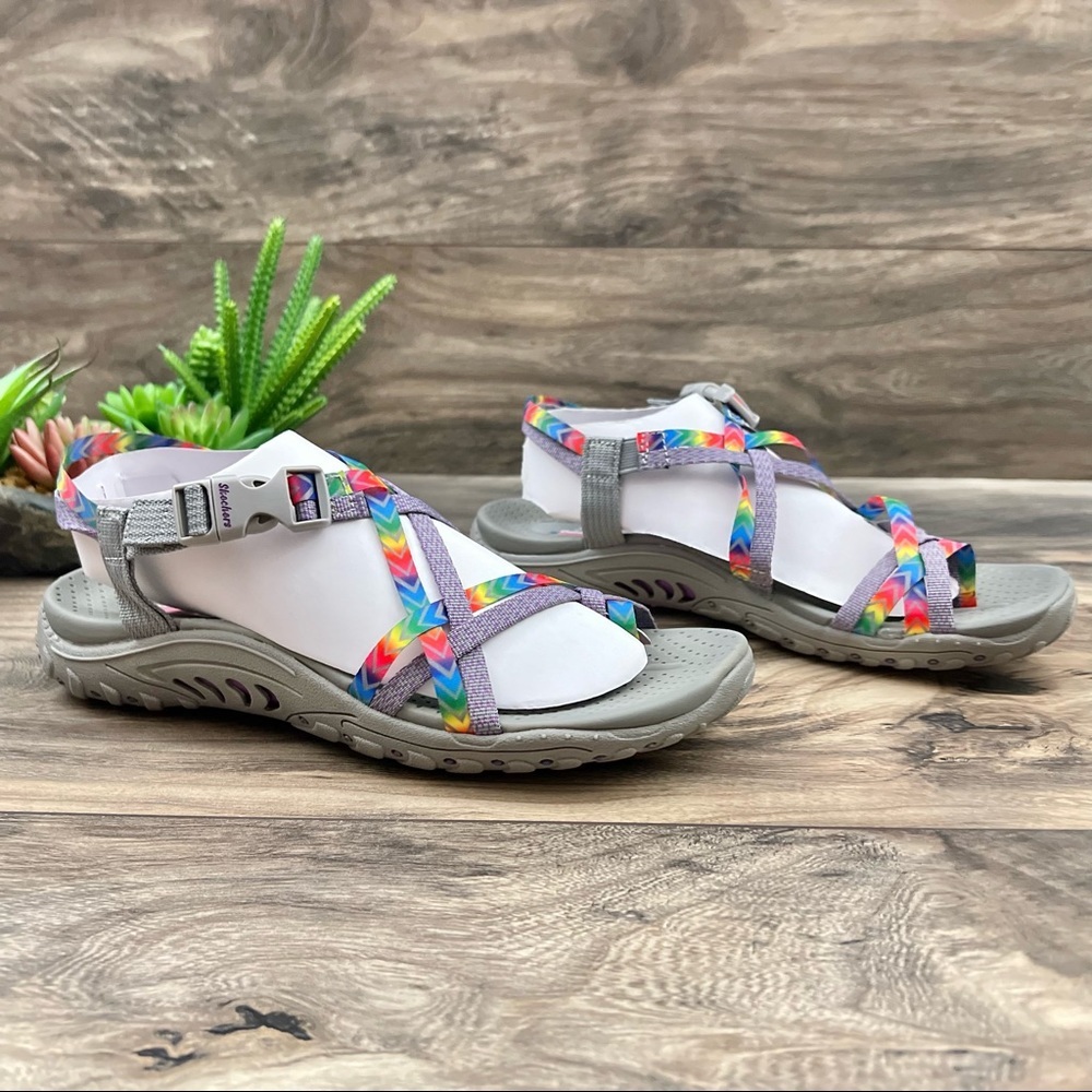 NIB Skechers Reggae Bright Direction Vegan Strappy Sport Sandal - Picture 6 of 13